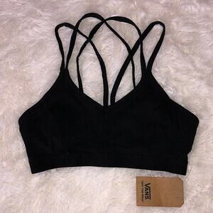 VANS TANK CROP Top Peekaboo Seamless Strappy Back Sport Bra Bralette SZ XS NWT